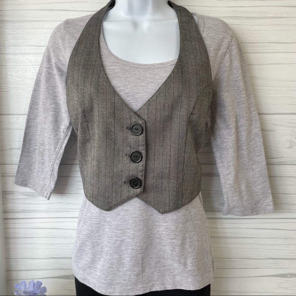 Self Esteem Tops - Self Esteem gray tee shirt with vest.
